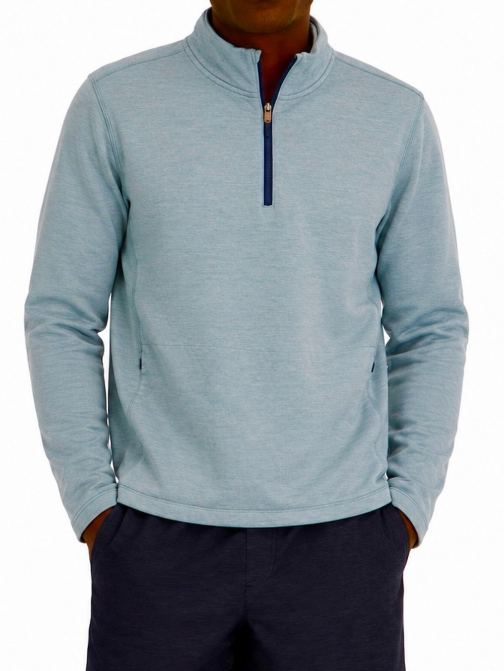 Outdoor Voices Men's Workout Quarter Zip Pale Blue Sweatshirt Size Small